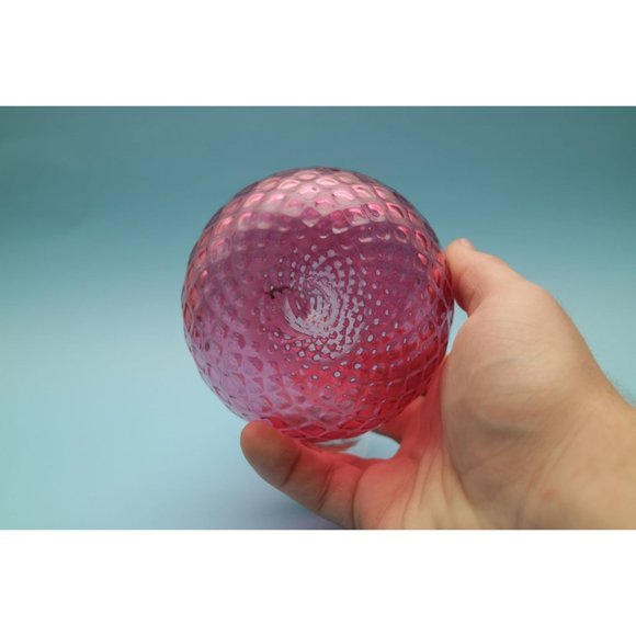 Cranberry Glass Hand Blown Quilted Diamond Pattern Pitcher Collectible Milk Jug - Picture 6 of 6